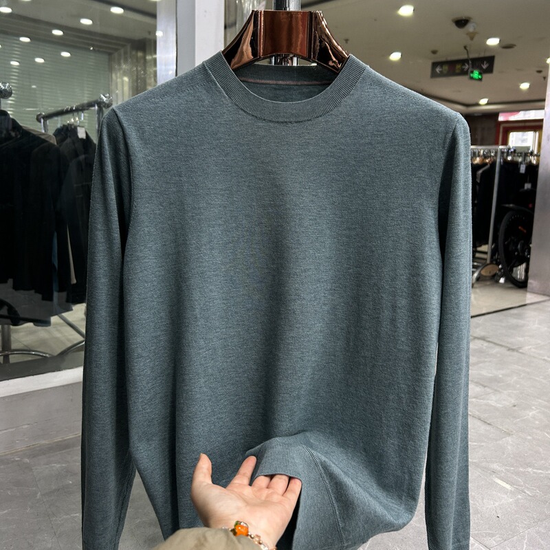 【Yajia】Soft and Comfortable! Solid Color Crew Neck! First-Tier Brand Clearance Men's Cut-Label Spring Thin Sweater