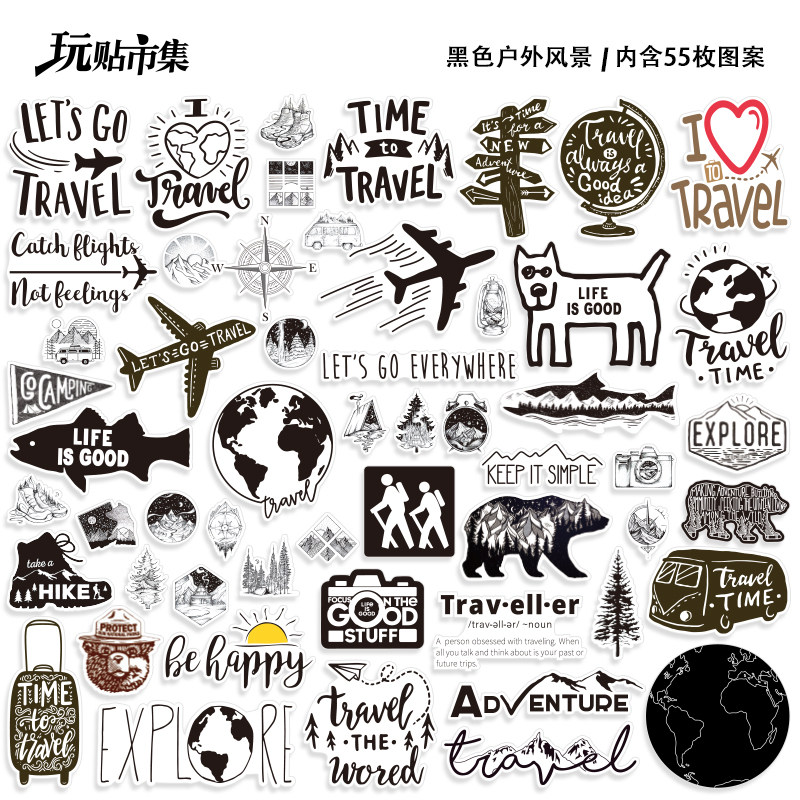 55 outdoor adventure stickers to create your own adventure atmosphere