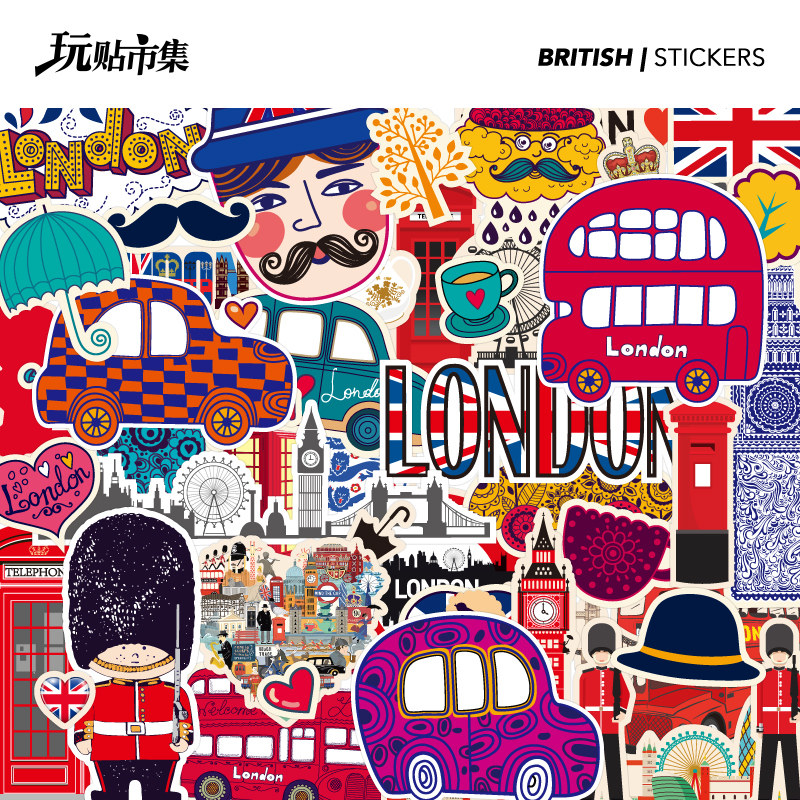 Personality British soldier London sticker suitcase travel case computer guitar refrigerator decoration waterproof sticker