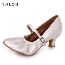 TDLOH modern dance shoes female adult soft bottom dance shoes national standard friendship tango dance shoes Middle heel square dance shoes