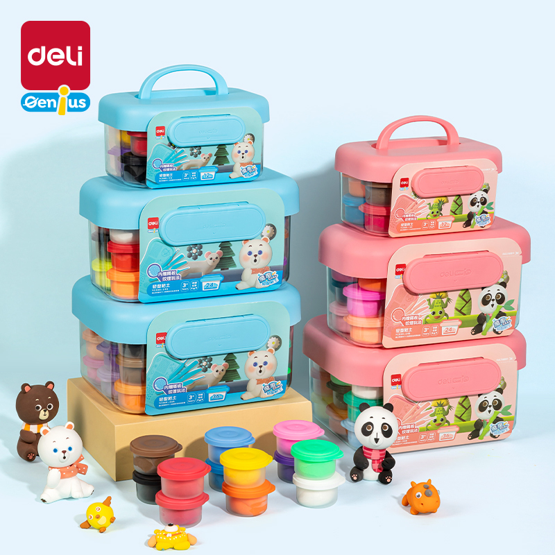Deli Yc666/888 Ultra-Light Clay 12/24/36 Colors Kindergarten Baby Clay Handmade DIY Educational Toys