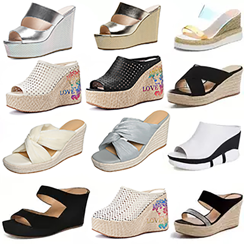 Fashionable Wedge Slippers for Women, Thick-Soled 2026 New Model, Cross-Strap Summer Straw Woven Outdoor Sandals, Genuine Leather, Comfortable Open-Toe
