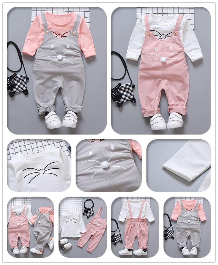Mới bé gái 0 bộ đồ hoạt hình 1-3 tuổi 6 trẻ sơ sinh 2018 mẫu mùa xuân khóa kéo phù hợp với áo ba lỗ quần bơi bé trai