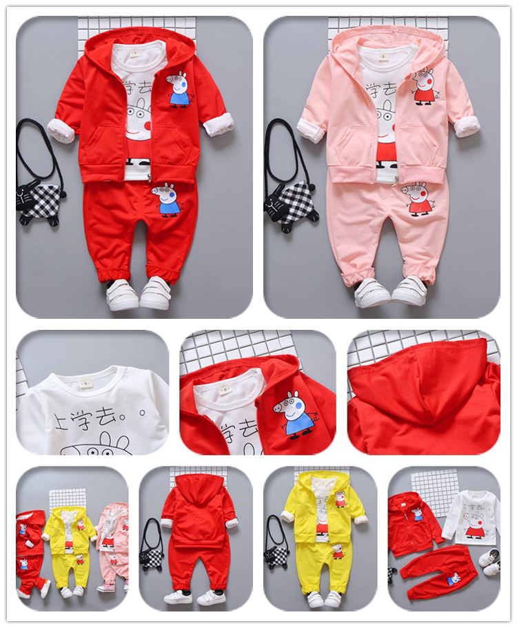 Mới bé gái 0 bộ đồ hoạt hình 1-3 tuổi 6 trẻ sơ sinh 2018 mẫu mùa xuân khóa kéo phù hợp với áo ba lỗ quần bơi bé trai