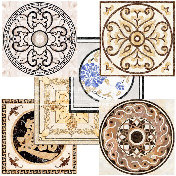 Custom high temperature burn wear and floor tile parquet dining room Xuan Guanguan Entrance Imitation Water Knife Tile Puzzle Chinese crystal-crystal brick