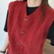 2025 spring and autumn new style sweater vest with waistcoat for women horn buckle loose casual sweater vest