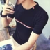 Áo thun ngắn tay nam cổ tròn cotton cotton nửa tay áo sơ mi trắng đáy xu hướng Hàn Quốc XL nam mùa hè áo thun nam big size Áo phông ngắn