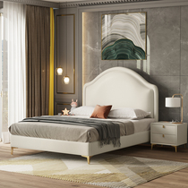 Light luxury childrens bed small apartment single bed boy girl princess bed high box double 1 5m solid wood bed leather bed