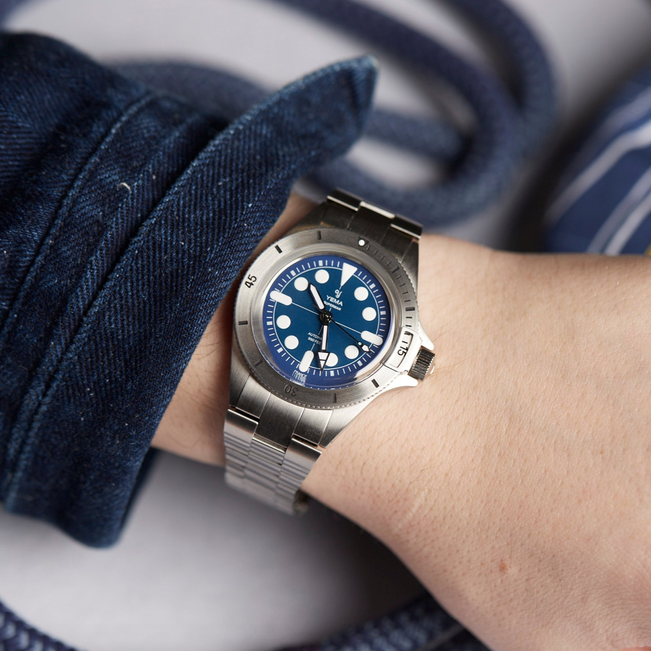 American Yema x Worn Wound Superman 1960s retro joint limited diving meter