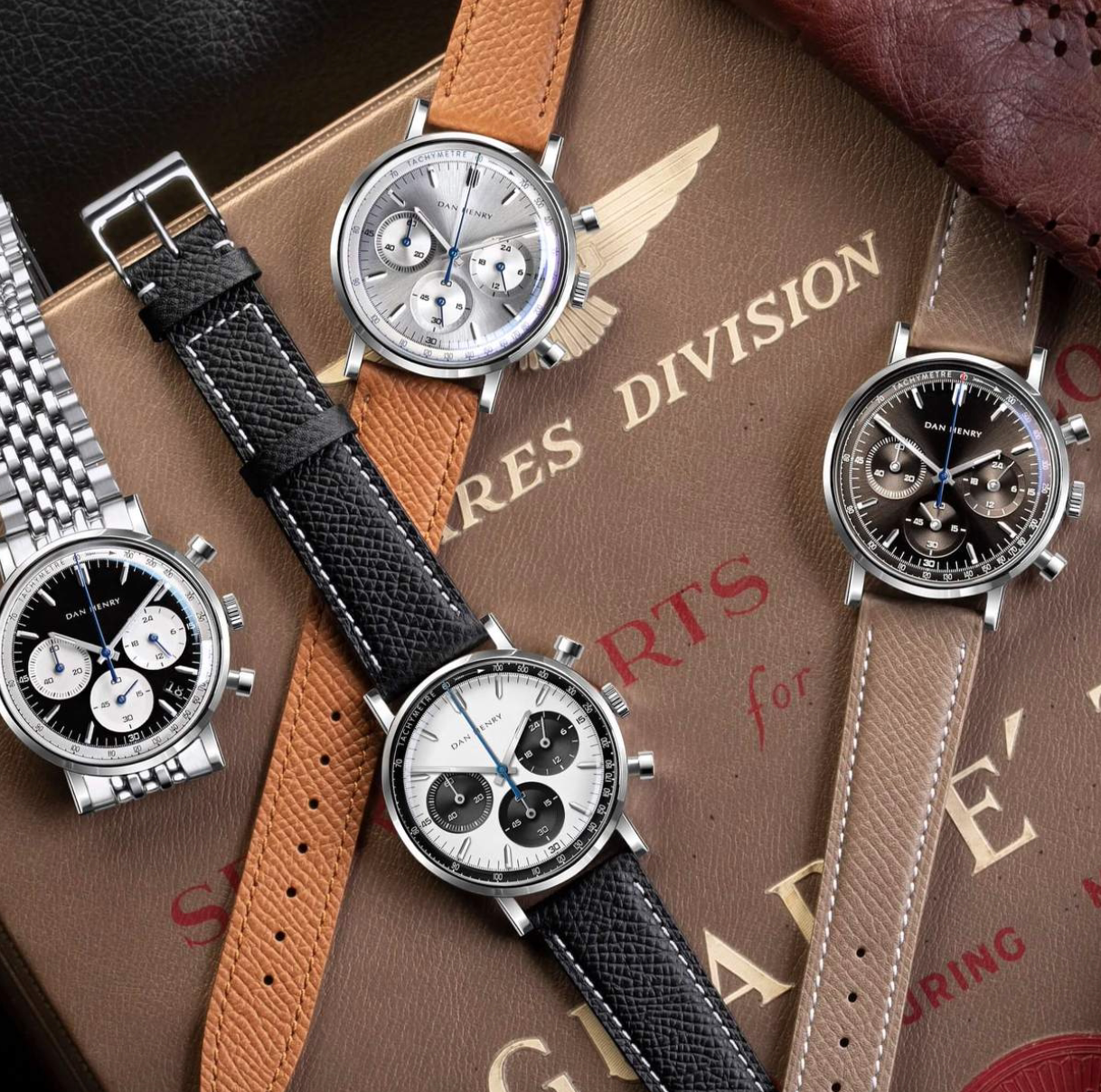 American DAN HENRY 1964 GRAN TURISMO VINTAGE panda plate limited watch