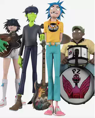 SET OF AMERICAN SUPERPLASTIC X GORILLAZ SONG MACHINE BAND