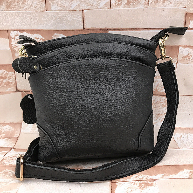 New Special Price Genuine Leather Bucket Bag Female Head Layer Cow Leather Single Shoulder Inclined Satchel Bag Multilayer Single Shoulder Bag Slanted Satchel Bag