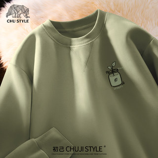 Men's Heavyweight Loose-Fitting Hoodless Sweatshirt 2025 New Spring and Autumn Round-Neck Top Student Fleece-Lined Thickened Sports Jacket