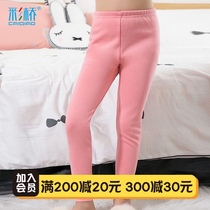 Girls velvet warm pants Wear girls childrens autumn pants boneless suture baby winter thickened line pants Thermal pants