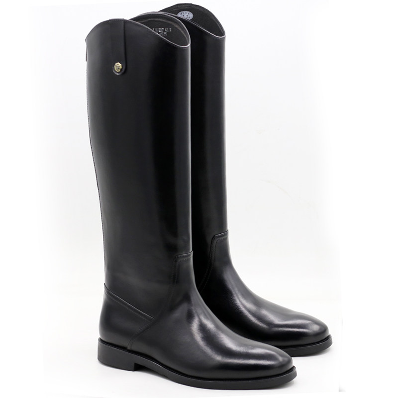 High Boots Winter Buffalo Round Zipper Boots Men Boots Boots Leather Cavalier Knight Cotton Boots