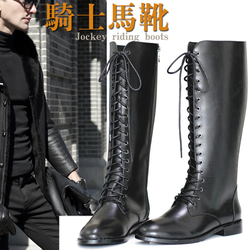 21 new long cylinder boots genuine leather men's boots high cylinder boots riding boots full strap Martin boots Boots Guard Honor Boots Winter