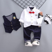 . Boy áo giáp Gentleman ba mảnh set 2 mùa thu 3 trẻ em nhỏ phù hợp với 4 bé chiếc váy thiết lập 1 tuổi.