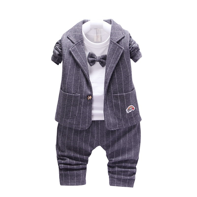 . Trai mùa thu phù hợp với phù hợp với bên ngoài bộ đồ đẹp trai 2 trẻ em phù hợp với ba mảnh thiết lập phiên bản Hàn Quốc baby baby 1-3 tuổi Ying.