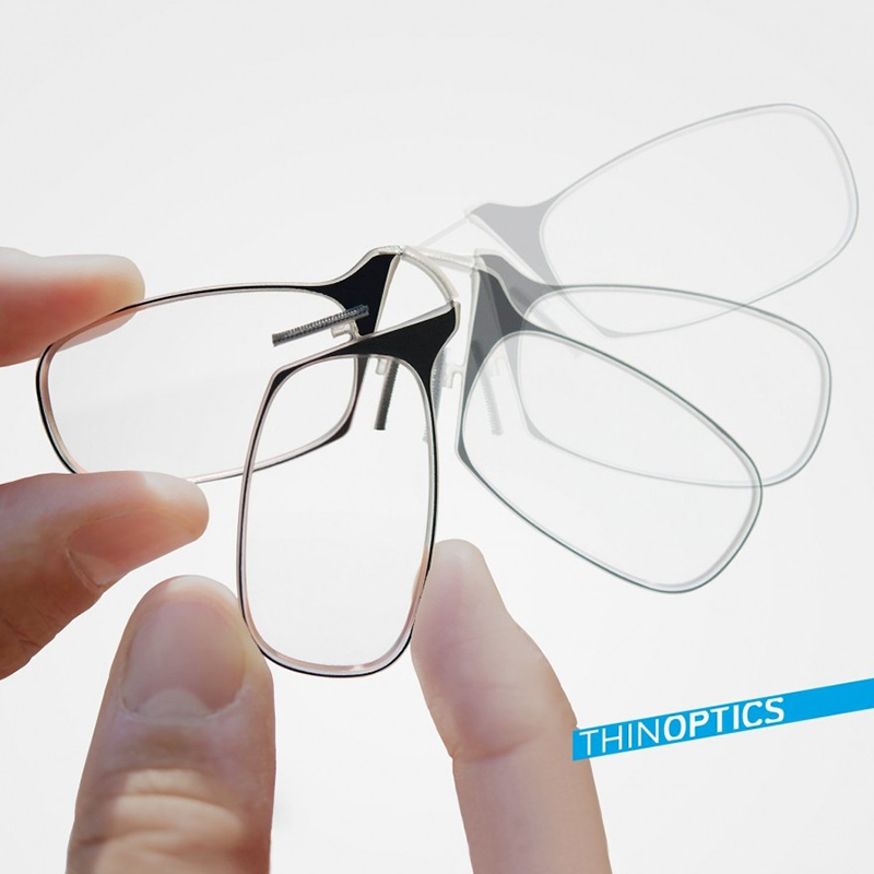 Thinoptics from the United States, Ultra-Thin, Portable Reading Glasses Without Temples, Comfortable, Stylish, Ultra-Light, Foldable, Anti-Fatigue for the Elderly