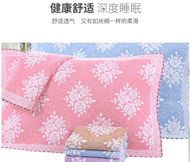 Khăn gối cặp khăn bông 100% cotton gạc dày lớn Cặp vợ chồng châu Âu đích thực - Khăn gối vỏ gối đẹp