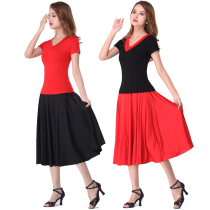 Summer new dance skirt skirt skirt square dance costume womens summer dress set skirt short sleeve top