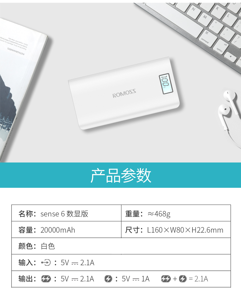Màn hình LCD chính thức của Rome hiển thị 20000 mAh năng lượng di động Apple Huawei Xiaomi phổ quát sạc pin dung lượng lớn