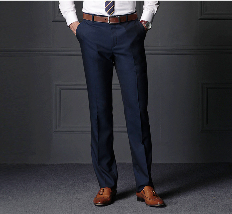 Mans Brighton phù hợp với quần nam kinh doanh đầm len màu xanh quần tây quần phù hợp với nam D744021 quần tây âu nam