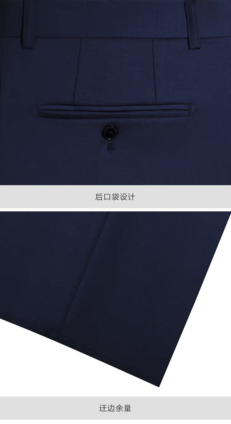 Mans Brighton Business Quý ông Quần nam Mùa xuân và Mùa hè Chân thẳng Váy Suit Suit Quần màu xanh 744009 quan au