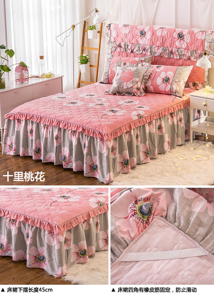Chất liệu cotton mền có đệm lót giường trải giường váy giường khách sạn