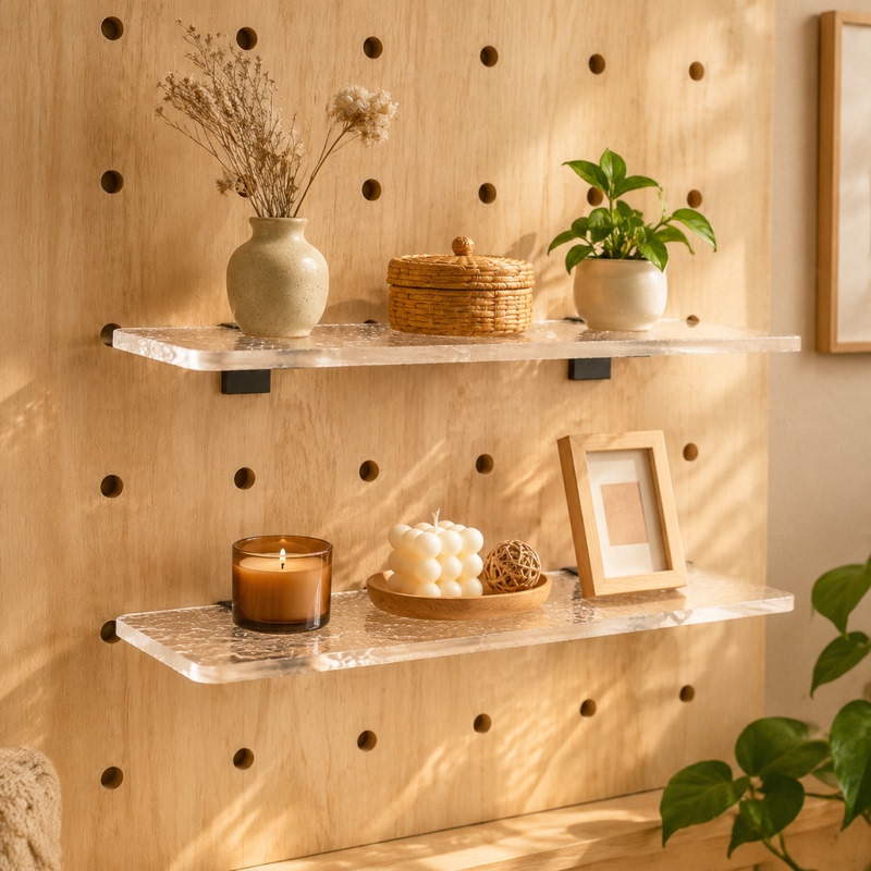 Cat-Shaped Non-Curling Perforated Board Accessories, Stone-Patterned Transparent Acrylic Shelf, 8mm Flat Board Partition Shelf Cat-Shaped Non-Curling Perforated Board Accessories, Stone-Patterned Transparent Acrylic Shelf, 8mm Flat Board Partition Shelf