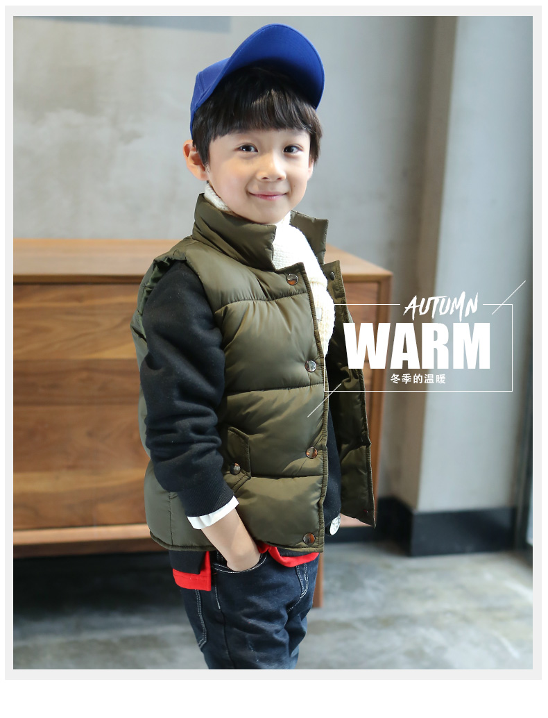 Quần áo bé trai cotton vest mùa thu đông trẻ em vest dày trong bé trai mùa đông phiên bản hàn quốc 2018 mới 10 sỉ quần áo trẻ em