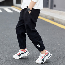  Boys overalls 2021 new childrens autumn casual pants medium and large childrens spring and autumn loose Western style sports pants