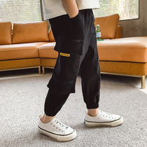 Childrens clothing boys autumn tooling pants 2021 Spring and Autumn new big childrens boys trousers sports and leisure Korean tide