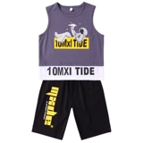 Летняя одежда без рукавов, жилет, детский комплект для мальчиков, 2020, подходит для подростков, популярно в интернете, в корейском стиле