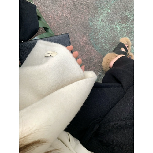 Шерстяной плащ, зимнее двусторонное шерстяное пальто, премиум класс, яркий броский стиль