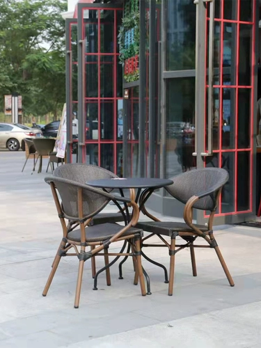 Простой уличный водонепроницаемый алюминиевый стул со сталинской сеткой, патио, двор, кафе, западный бар, стул из ротанга, подлокотник, обеденный стул