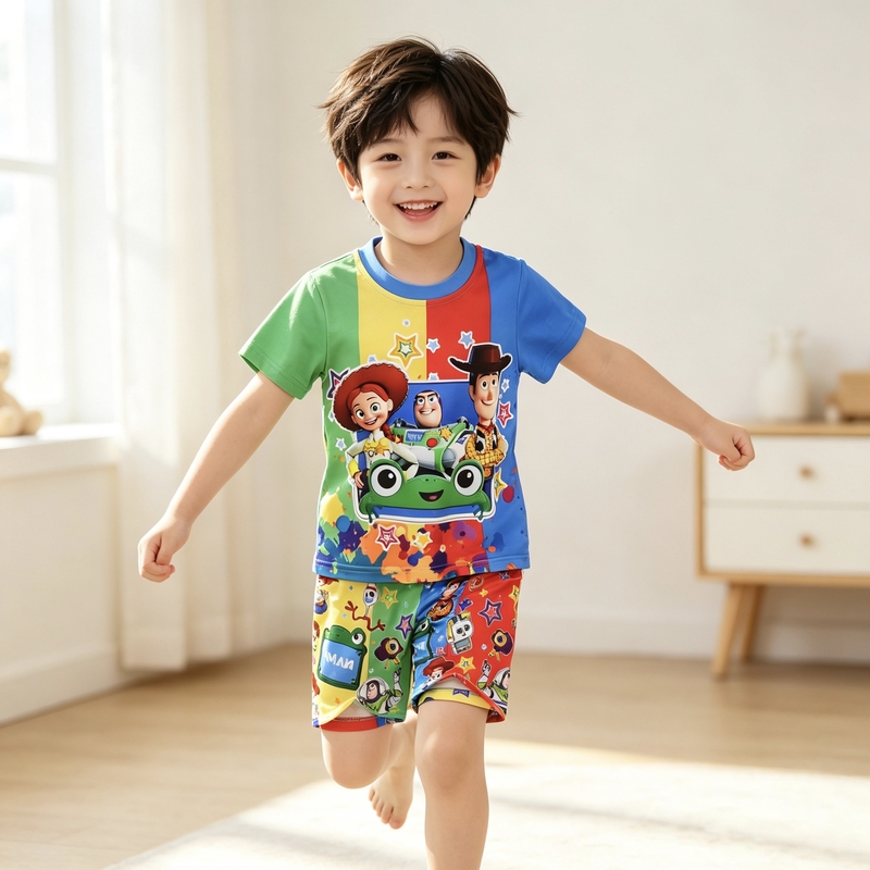 Roblox Boys' Short-Sleeve T-Shirt and Shorts Pajama Set Children's Home Wear Summer Mc Game Design Roblox Boys' Short-Sleeve T-Shirt and Shorts Pajama Set Children's Home Wear Summer Mc Game Design
