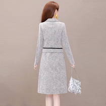 Cover belly slim dress children Spring and Autumn 2020 New Lady foreign style high-end knitted two-piece suit