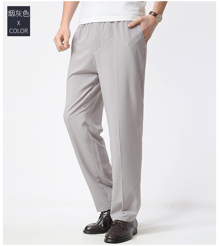 Người đàn ông trung niên của quần âu mùa hè cha mặc cao eo đàn hồi quần cộng với phân bón XL phần mỏng chín quần quần