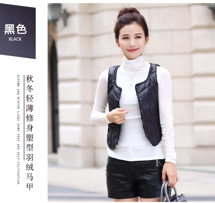 Áo vest nữ ngắn đoạn thu đông phiên bản Hàn Quốc của áo vest mỏng nữ mùa đông vest vest ấm áp bên trong mặc áo gile nữ trung niên
