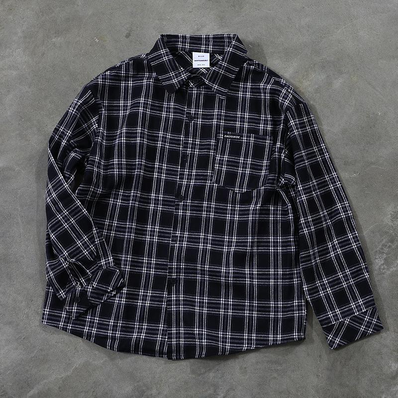 Make Money and Do Charity! Real Shot! Men's Plaid Shirt, Long-Sleeved, Spring and Autumn, Unisex, Retro, Autumn Casual Shirt Jacket