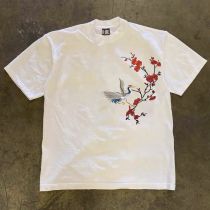 Make money for charity 260 grams heavyweight cotton crane vintage American letter couple clothing men and women loose