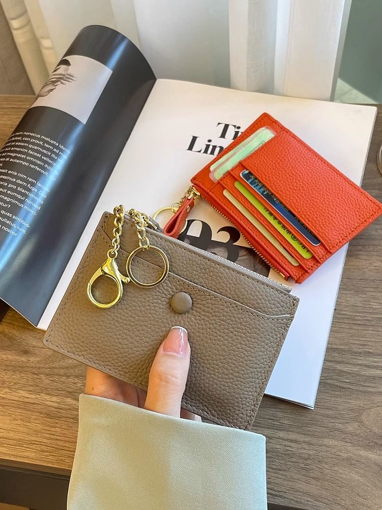 Coin Purse for Women, Mini Small Bag, Two-In-One Card Holder, Key Holder, Coin Holder, Compact Card Holder, Genuine Leather Texture Storage