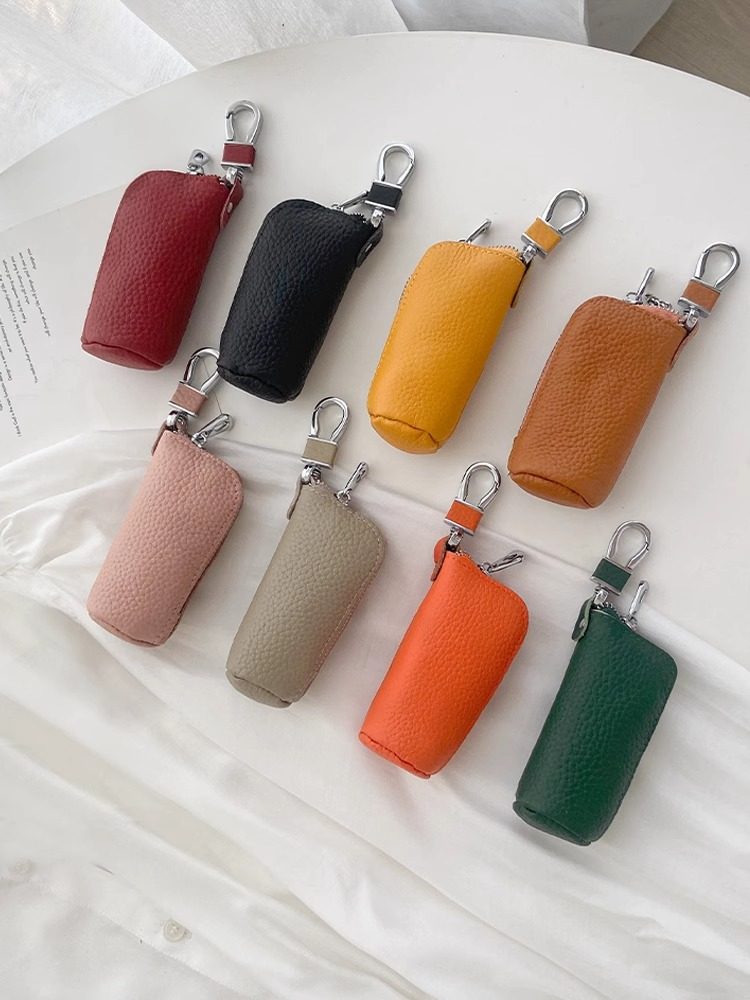 Key Bag, Multifunctional, Large-Capacity Waist Bag for Men and Women, Genuine Leather Texture Key Bag, Compact Car Key Bag