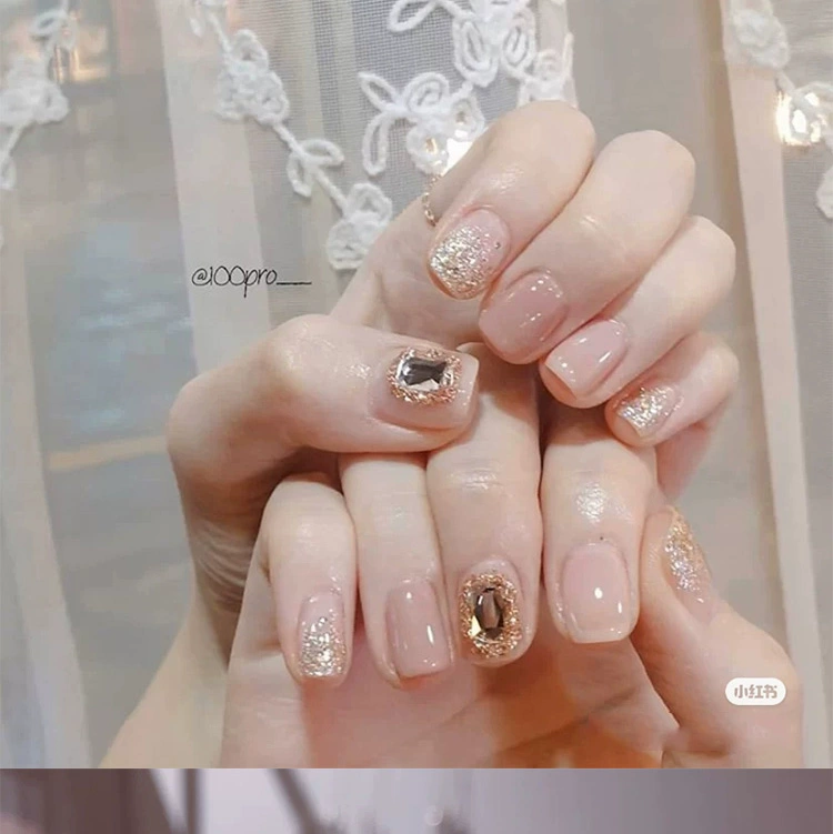 Beaufil flash sơn móng tay sequins flash kem trắng nude hồng thạch sơn móng tay keo sơn móng tay cửa hàng làm móng keo chiếu sáng đặc biệt - Sơn móng tay / Móng tay và móng chân