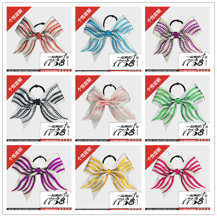 Professional custom customization cheerleader headhead butterfly head cheerleader hair shiny plus drill accessories