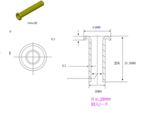 Brass full hollow rivets 2*0 2*25 5 total length 25 rod length 33 yuan one thousand
