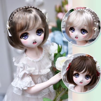 SALA bjdDD doll wig Little mushroom cute daily and ultra-soft mushroom head 3 points 4 points 6 points