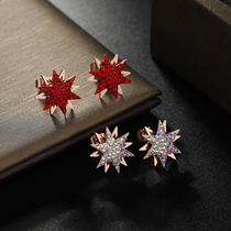 Korean fashion simple earrings 2020 new titanium steel studs stars snowflakes sleep without removing earrings female