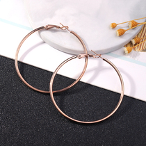 European and American exaggerated fashion titanium steel ring ring earrings 2020 New Tide ring earrings earrings Korean version of Big earrings female
